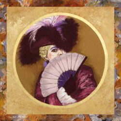 CARRE DE SOIE -EVENTAIL BORD MARBRE-COLLECTION PASTEL PASSION@ PIERRE RISCH