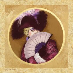 CARRE DE SOIE -EVENTAIL BORD SABLE-COLLECTION PASTEL PASSION@ PIERRE RISCH