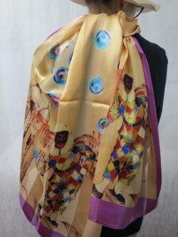 etole soie arlequin bulles cerise 1