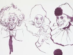 3 FIGURES EN POURPRE